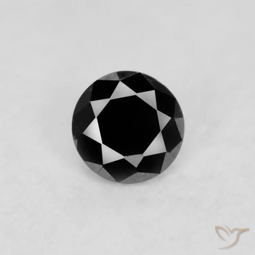 0.03ct طبيعي أسود الماس, دائري, غير شفاف