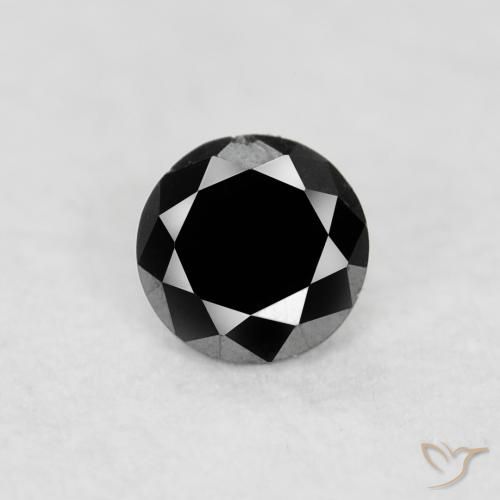 0.04ct طبيعي أسود الماس, دائري, غير شفاف