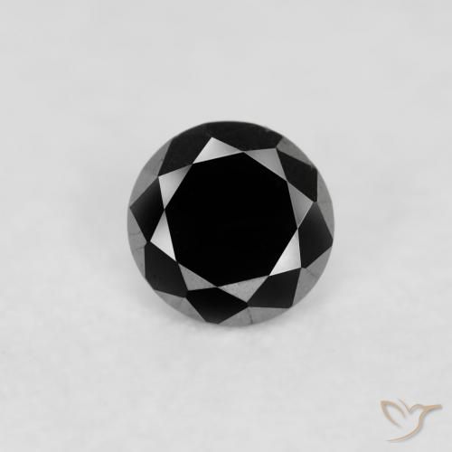 0.05ct طبيعي أسود الماس, دائري, غير شفاف