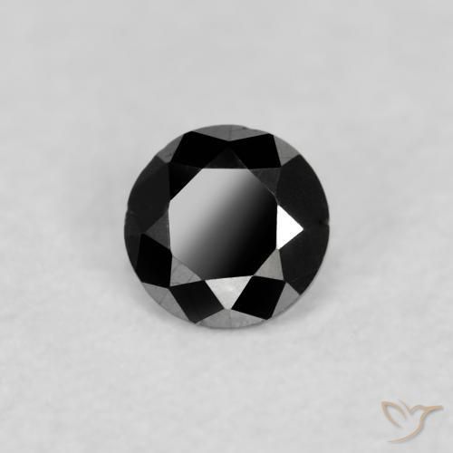 الماس أسود طبيعي، دائري، 0.07 قيراط، غير شفاف