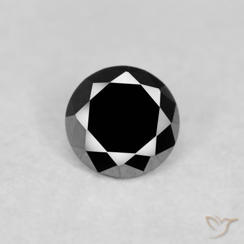 0.12ct طبيعي أسود الماس, دائري, غير شفاف