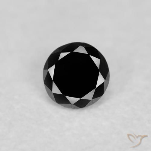 0.05ct طبيعي أسود الماس, دائري, غير شفاف