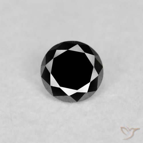0.04ct طبيعي أسود الماس, دائري, غير شفاف