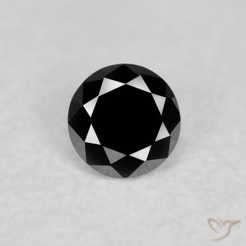 0.06ct طبيعي أسود الماس, دائري, غير شفاف
