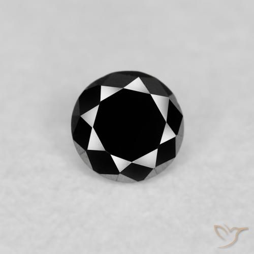 0.04ct طبيعي أسود الماس, دائري, غير شفاف
