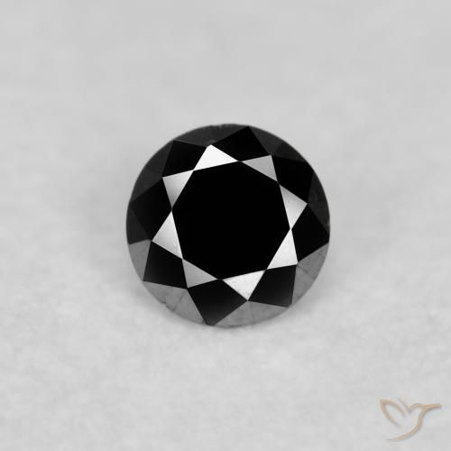 0.05ct طبيعي أسود الماس, دائري, غير شفاف