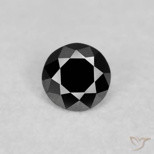 0.05ct طبيعي أسود الماس, دائري, غير شفاف