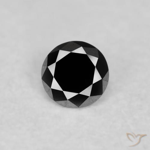 0.06ct طبيعي أسود الماس, دائري, غير شفاف