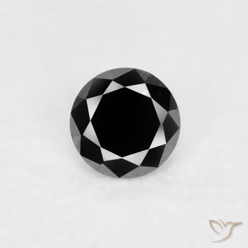 0.03ct طبيعي أسود الماس, دائري, غير شفاف