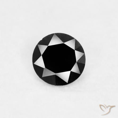 0.03ct طبيعي أسود الماس, دائري, غير شفاف
