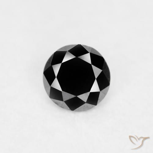 0.03ct طبيعي أسود الماس, دائري, غير شفاف
