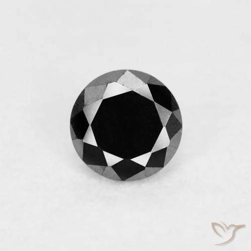 0.06ct طبيعي أسود الماس, دائري, غير شفاف