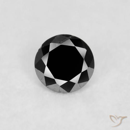 0.04ct طبيعي أسود الماس, دائري, غير شفاف