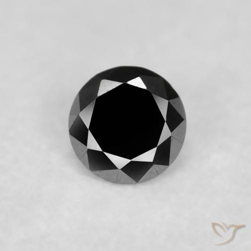 0.05ct طبيعي أسود الماس, دائري, غير شفاف