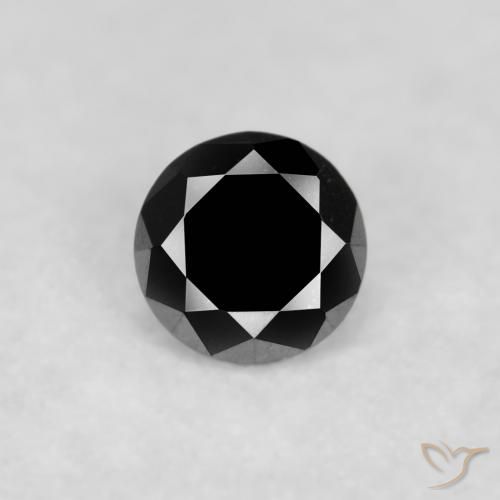 0.05ct طبيعي أسود الماس, دائري, غير شفاف