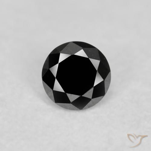 0.06ct طبيعي أسود الماس, دائري, غير شفاف