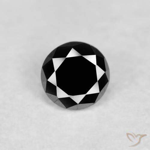 0.05ct طبيعي أسود الماس, دائري, غير شفاف