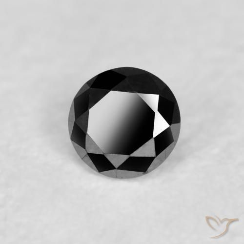 الماس أسود طبيعي، دائري، 0.05 قيراط، غير شفاف