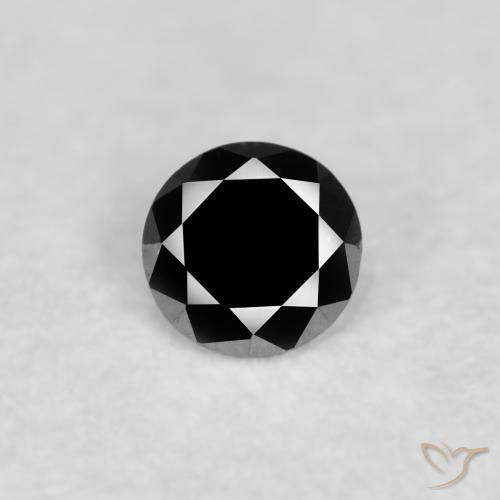 0.05ct طبيعي أسود الماس, دائري, غير شفاف