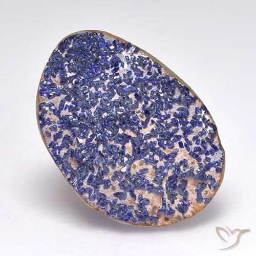 10.82ct طبيعي أزرق بحرى غامق أزوريت دروزى, فانسى, غير شفاف