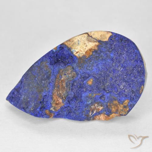 10.96ct طبيعي أزرق بحرى غامق أزوريت دروزى, شكل الكمثرى, غير شفاف