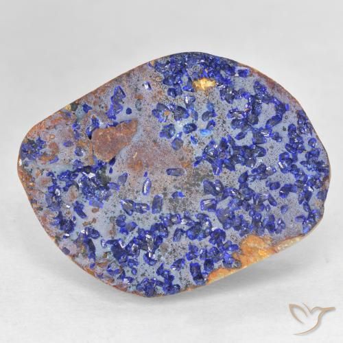12.46ct طبيعي أزرق بحرى غامق أزوريت دروزى, فانسى, غير شفاف