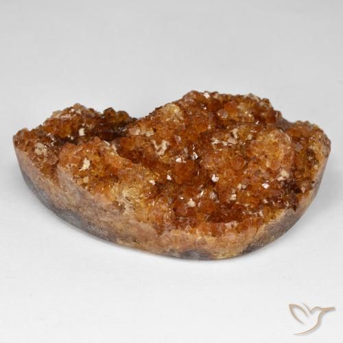 91.49ct طبيعي برتقالى محمر غامق سيترين دروزى, فانسى, غير شفاف