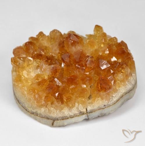 110.64ct طبيعي بنى برتقالى سيترين دروزى, بيضوي, غير شفاف
