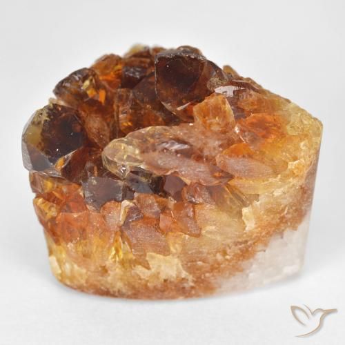 37.97ct طبيعي برتقالى ترابى سيترين دروزى, مثلثى, غير شفاف