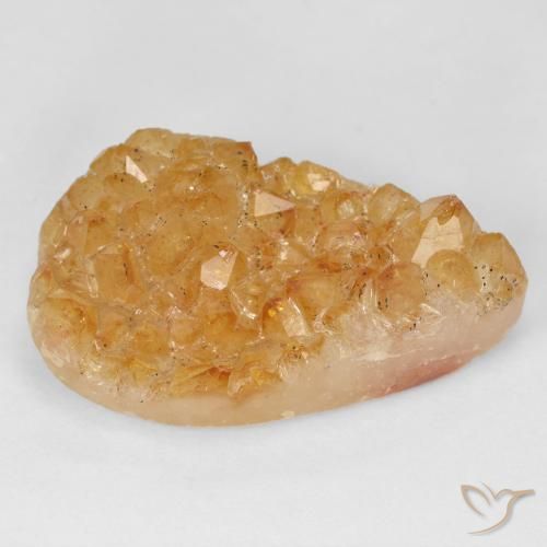19.29ct طبيعي العسل البرتقال سيترين دروزى, شكل الكمثرى, غير شفاف