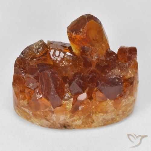 18.42ct طبيعي برتقالى غامق سيترين دروزى, بيضوي, غير شفاف