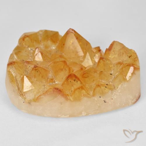 سيترين دروزى Medium Light-Orange طبيعي، شكل الكمثرى، 40.00 قيراط، غير شفاف
