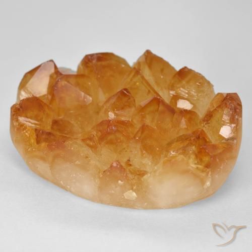 35.56ct طبيعي العسل البرتقال سيترين دروزى, بيضوي, غير شفاف