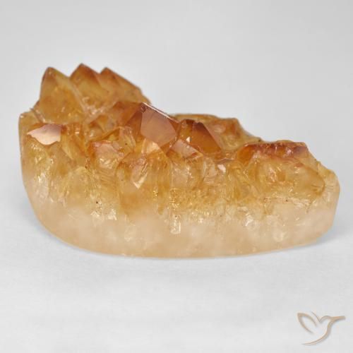 سيترين دروزى Medium Light-Orange طبيعي، شكل الكمثرى، 32.77 قيراط، غير شفاف
