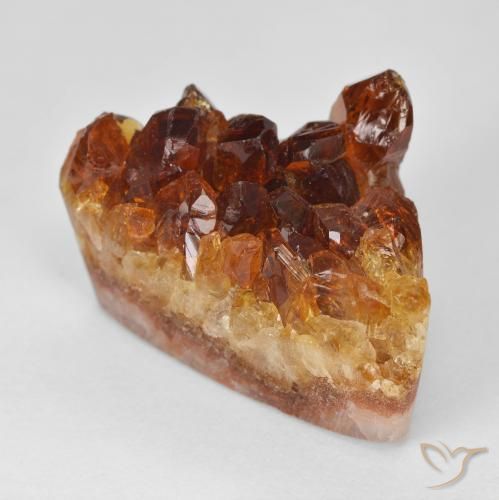 24.24ct طبيعي برتقالى صدأ سيترين دروزى, مثلثى, غير شفاف
