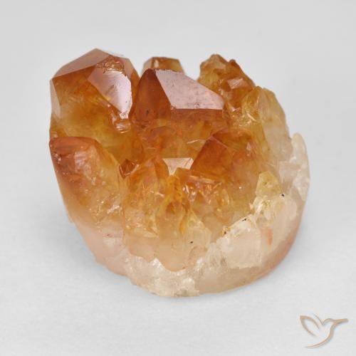 19.61ct طبيعي بنى برتقالى سيترين دروزى, فانسى, غير شفاف