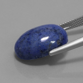 كوارتز دومورتيريت أزرق طبيعي، بيضوي، 13.90 قيراط، غير شفاف