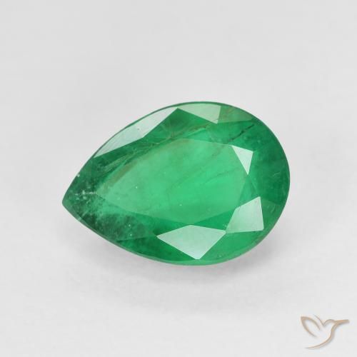 2.53ct طبيعي أخضر متوسط زمرد, شكل الكمثرى, SI-I1