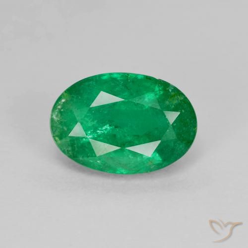 1.68ct طبيعي أخضر متوسط زمرد, بيضوي, SI-I1