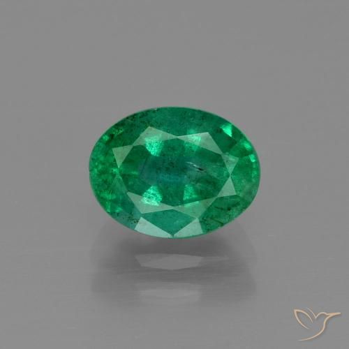 1.55ct طبيعي أخضر متوسط زمرد, بيضوي, SI-I1