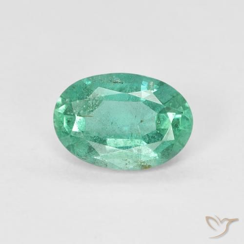 0.64ct طبيعي أخضر رائع زمرد, بيضوي, SI