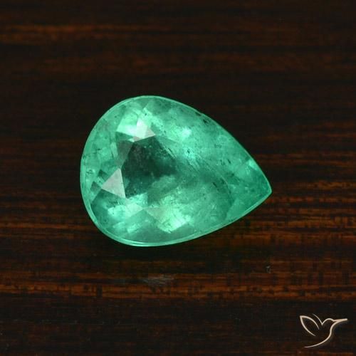 1.58ct طبيعي أخضر رائع زمرد, شكل الكمثرى, SI-I1