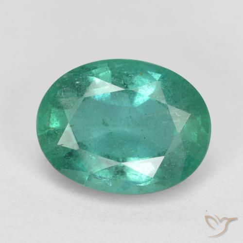 1.25ct طبيعي أخضر متوسط زمرد, بيضوي, SI