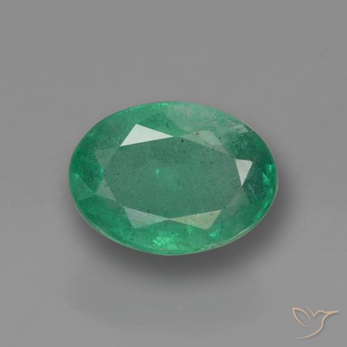 0.88ct طبيعي أخضر رائع زمرد, بيضوي, SI-I1