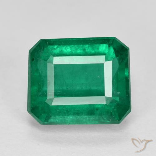 2.90ct طبيعي الأخضر الغامق زمرد, قص الزمرد, SI