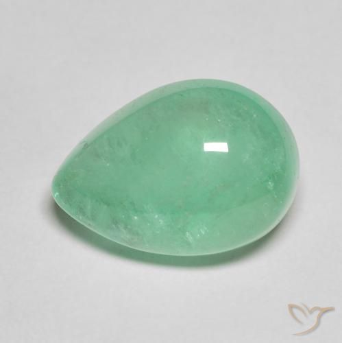8.27ct طبيعي أخضر فستقى زمرد, شكل الكمثرى, نصف شفاف