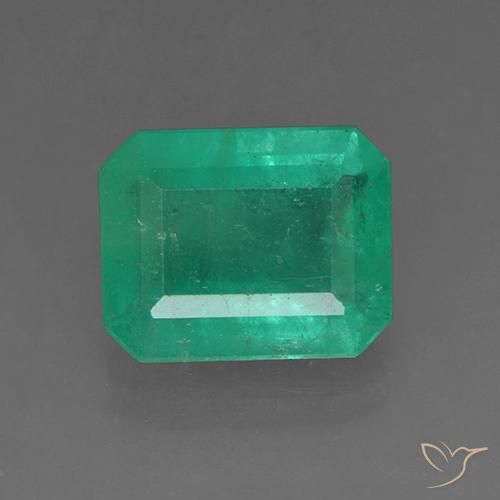 3.65ct طبيعي الأخضر الغامق زمرد, قص الزمرد, SI