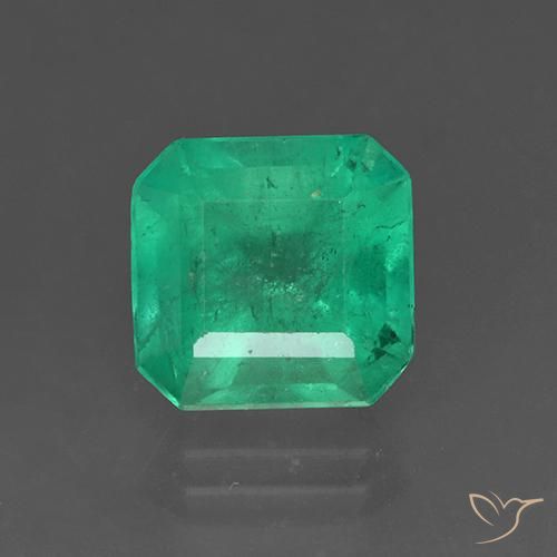 3.35ct طبيعي أخضر اليشم زمرد, قص الزمرد, SI