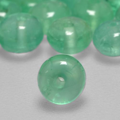 زمرد اخضر زاهى طبيعي، دائري، 0.25 قيراط، شفاف