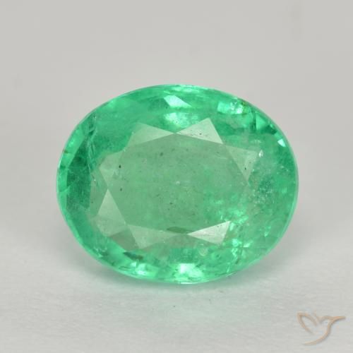 2.09ct طبيعي اخضر فاتح زمرد, بيضوي, I1